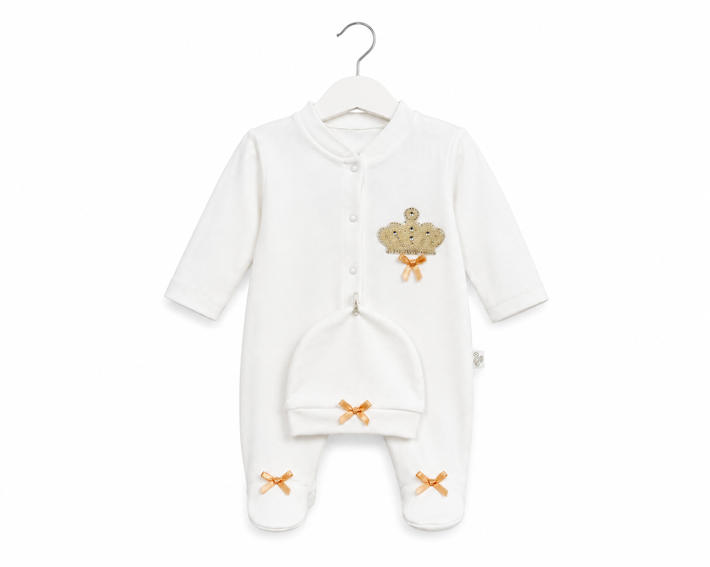 Royal Pearl Baby Footed Sleepsuit Set